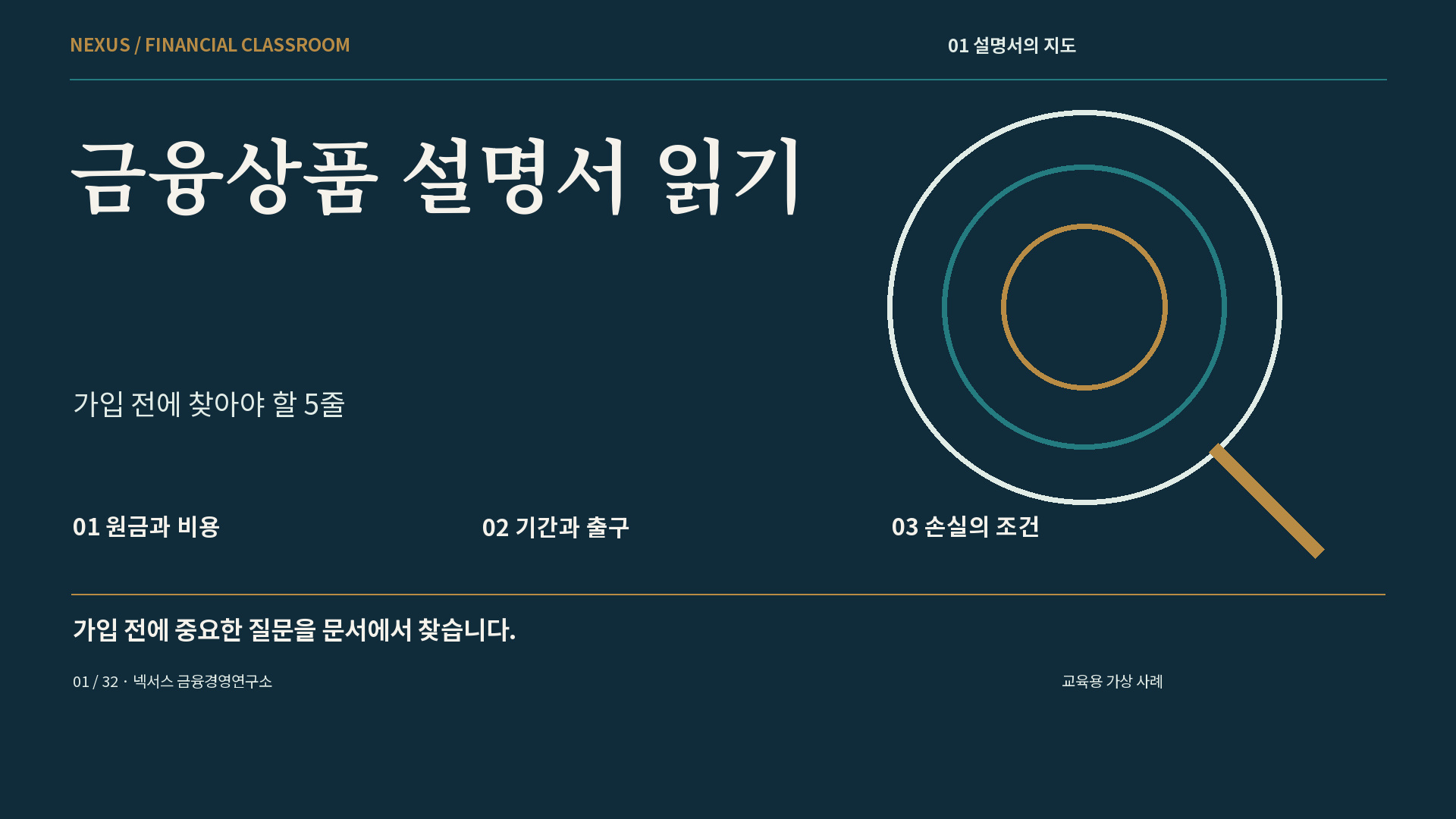 금융상품 설명서 읽기 강의 표지